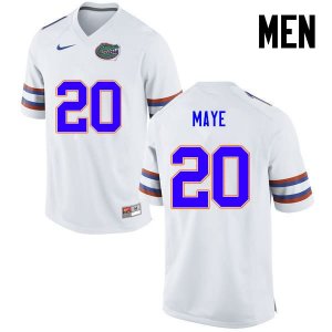 Men's Florida Gators #20 Marcus Maye NCAA Nike White Authentic Stitched College Football Jersey BFM2762LN